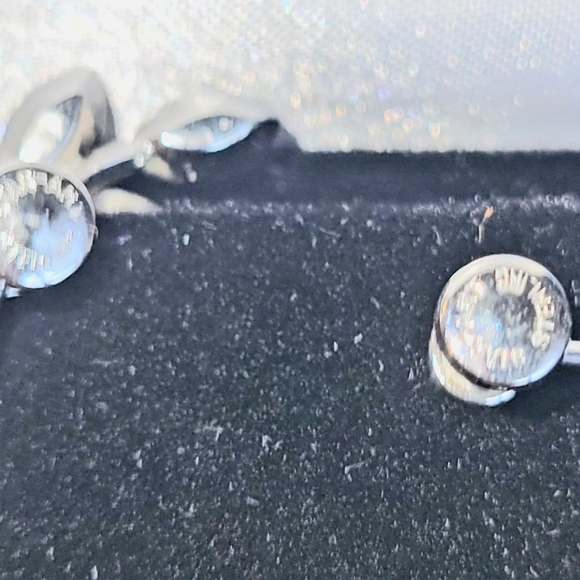 VINTAGE STAR-ART SIGNED STERLING 925 Rhinestones Leaf Screw Earrings ESTATE 5g - Picture 4 of 8